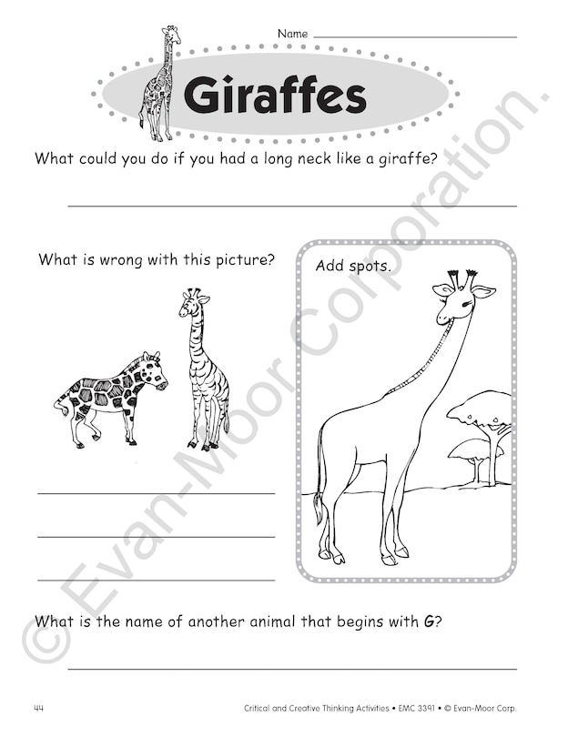 Sample content 3_Critical and Creative Thinking Activities, Grade 1 Teacher Resource