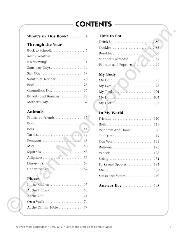 Aperçu du contenu_Critical and Creative Thinking Activities, Grade 2 Teacher Resource