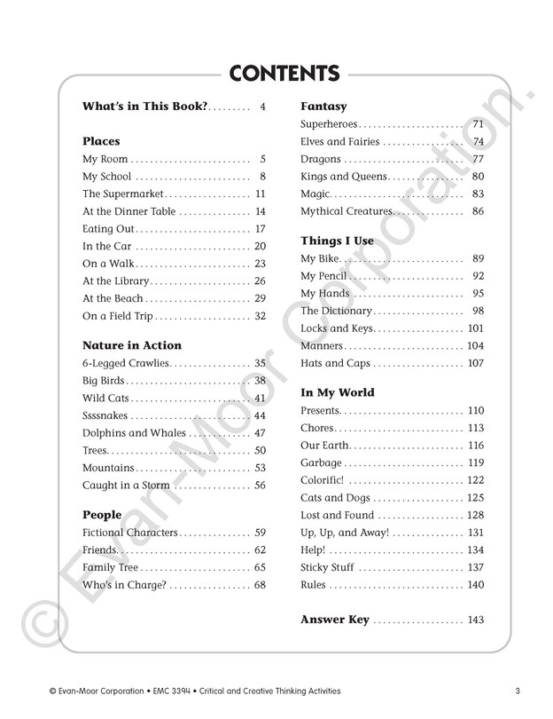 Aperçu du contenu_Critical and Creative Thinking Activities, Grade 4 Teacher Resource