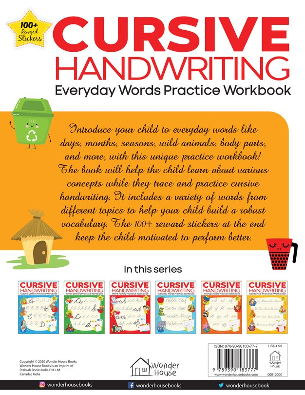 Aper&ccedil;u du contenu 5_Cursive Handwriting - Everyday Words: Practice Workbook For Children