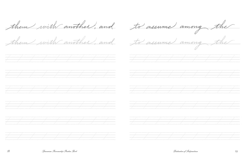 Sample content_Cursive Handwriting Workbook: The Declaration of Independence