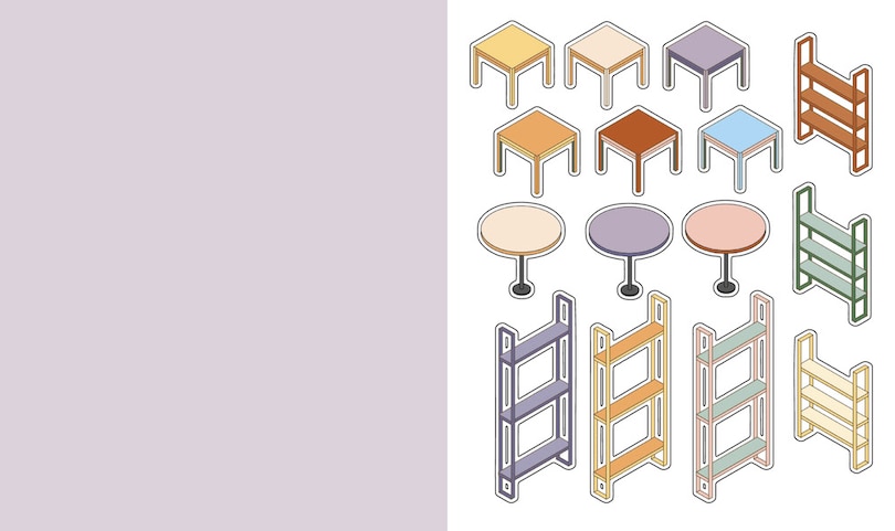 Aper&ccedil;u du contenu_Cute 'n' Cozy Sticker Therapy: Convenience Stores