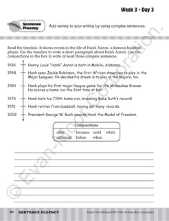 Sample content 3_Daily 6-Trait Writing, Grade 4 Student Edition Workbook (5-pack)