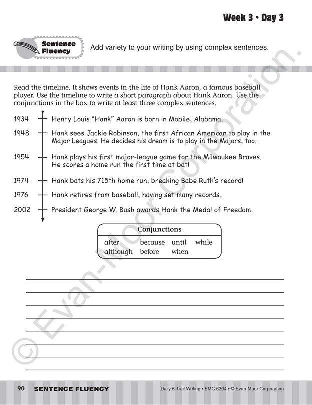Sample content 3_Daily 6-Trait Writing, Grade 4 Student Edition Workbook (5-pack)