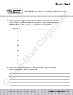 Sample content 4_Daily 6-Trait Writing, Grade 4 Student Edition Workbook (5-pack)