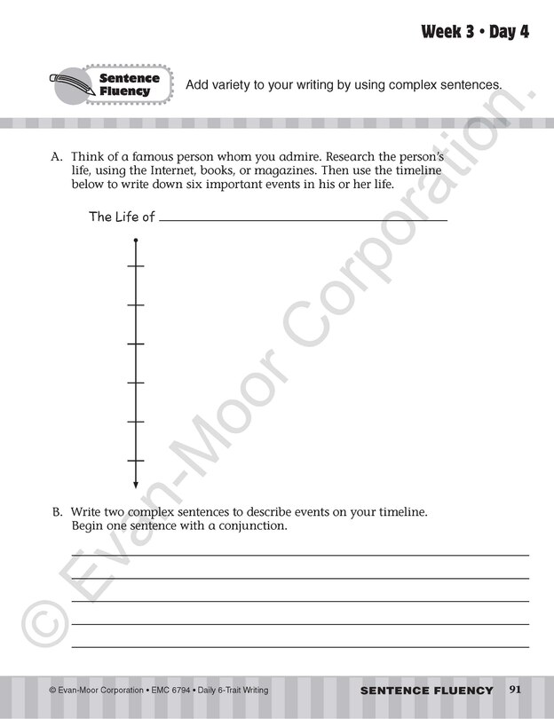Sample content 4_Daily 6-Trait Writing, Grade 4 Student Edition Workbook (5-pack)