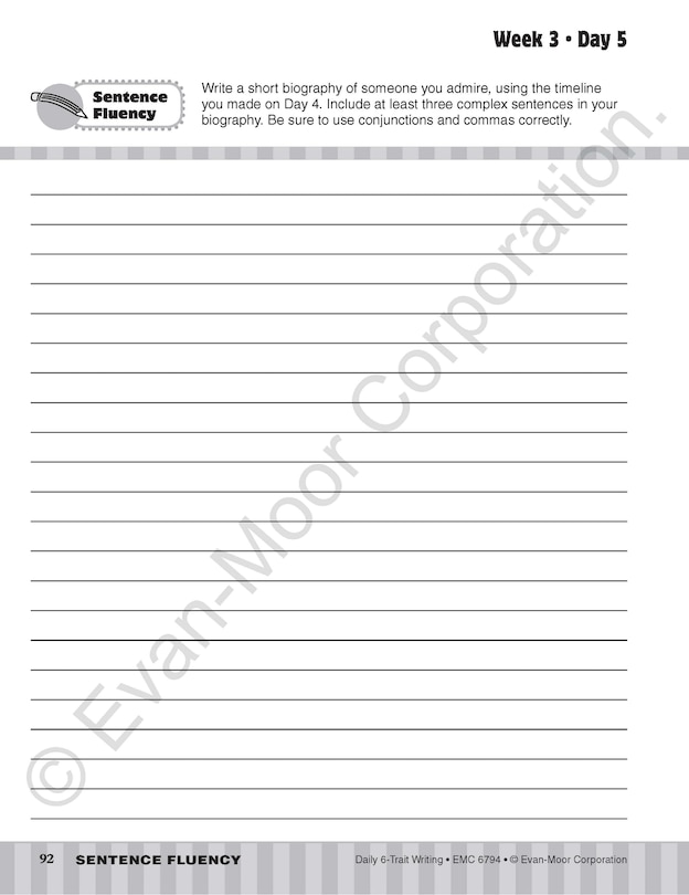 Sample content 5_Daily 6-Trait Writing, Grade 4 Student Edition Workbook (5-pack)