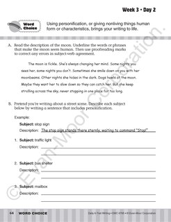 Aperçu du contenu 2_Daily 6-Trait Writing, Grade 5 Student Edition Workbook (5-pack)
