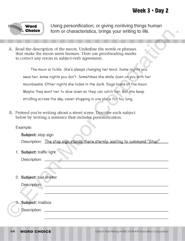 Aperçu du contenu 2_Daily 6-Trait Writing, Grade 5 Student Edition Workbook (5-pack)