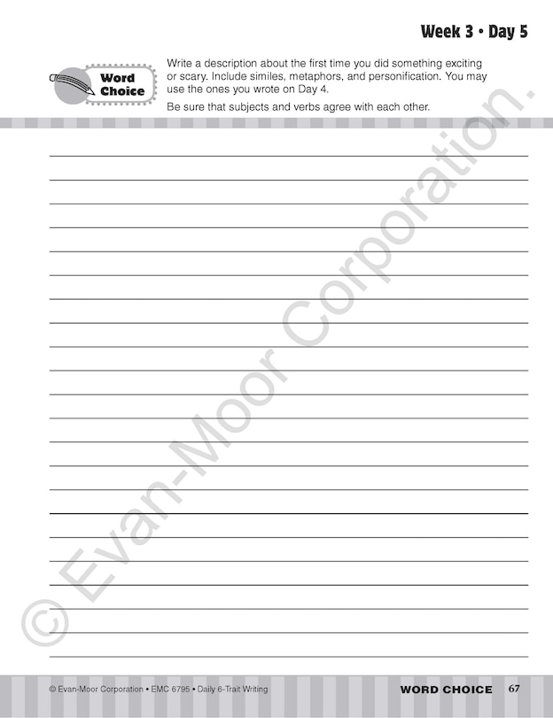 Aperçu du contenu 5_Daily 6-Trait Writing, Grade 5 Student Edition Workbook (5-pack)