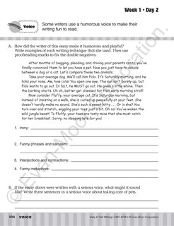 Aperçu du contenu 2_Daily 6-Trait Writing, Grade 6 Student Edition Workbook(5-pack)