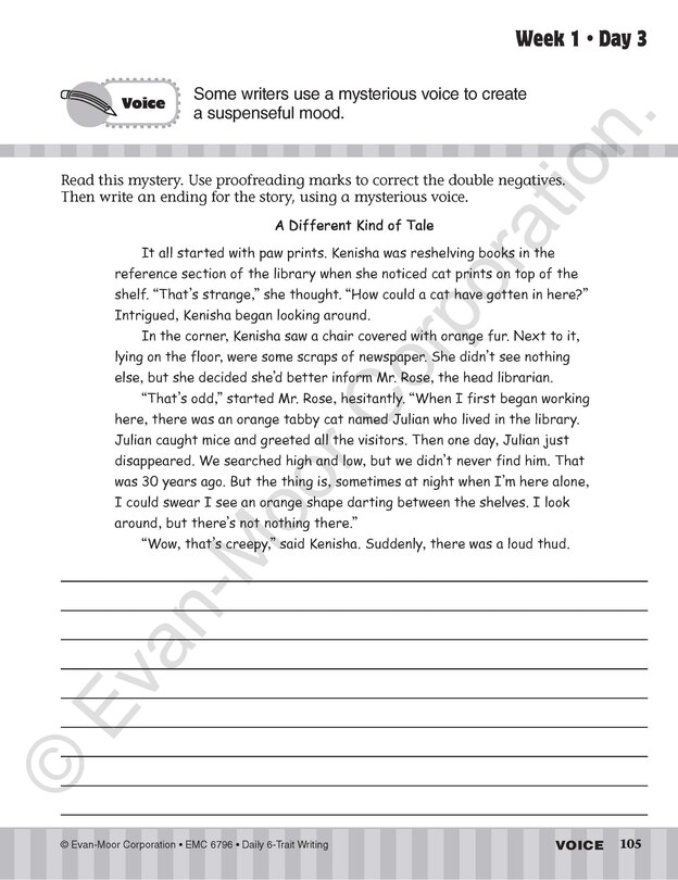 Aperçu du contenu 3_Daily 6-Trait Writing, Grade 6 Student Edition Workbook(5-pack)