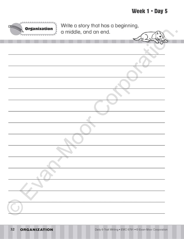 Aperçu du contenu_Daily 6-Trait Writing, Grade 1 Student Edition Workbook