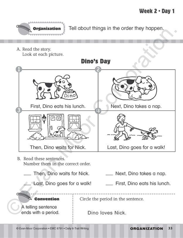 Aperçu du contenu 2_Daily 6-Trait Writing, Grade 1 Student Edition Workbook