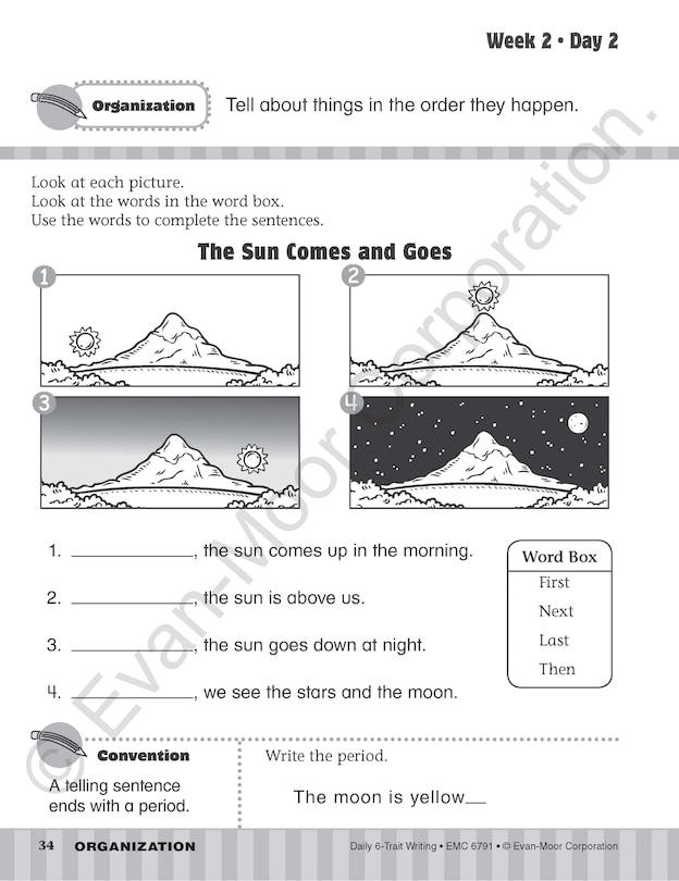 Aperçu du contenu 3_Daily 6-Trait Writing, Grade 1 Student Edition Workbook