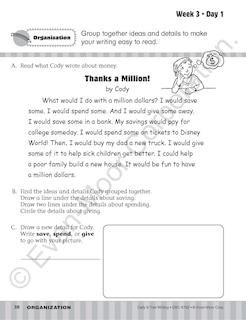 Aperçu du contenu_Daily 6-Trait Writing, Grade 2 Student Edition Workbook