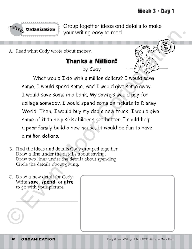 Aperçu du contenu_Daily 6-Trait Writing, Grade 2 Student Edition Workbook