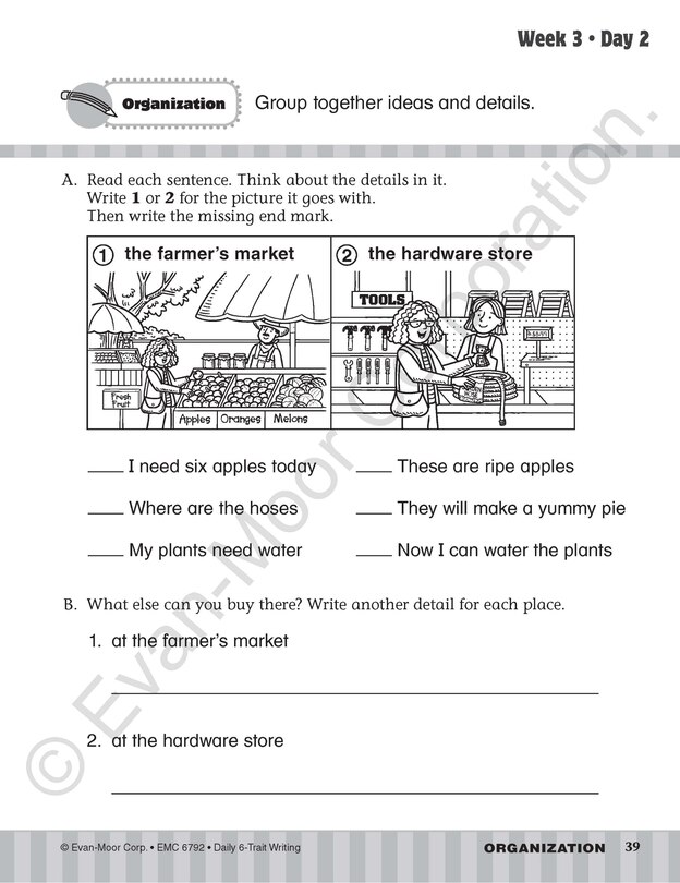 Aperçu du contenu 2_Daily 6-Trait Writing, Grade 2 Student Edition Workbook