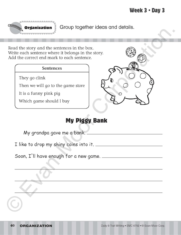 Aperçu du contenu 3_Daily 6-Trait Writing, Grade 2 Student Edition Workbook