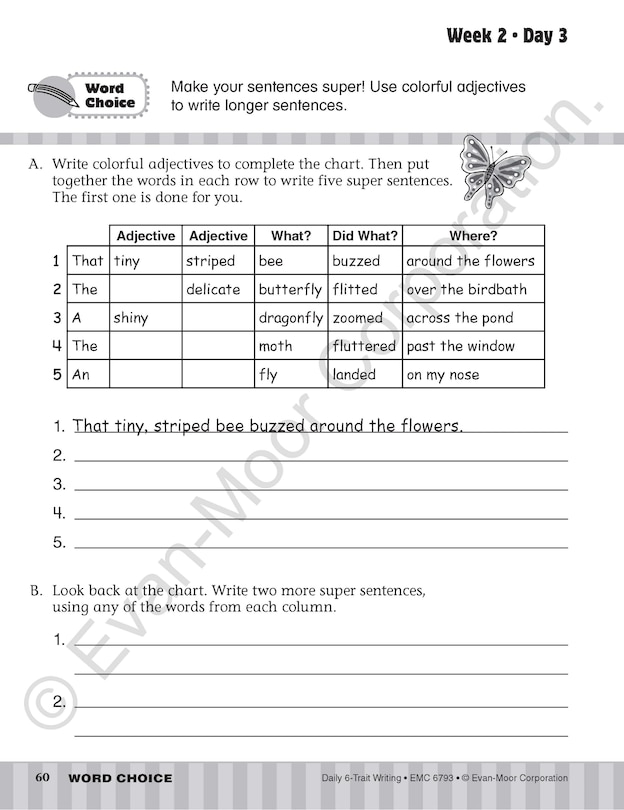 Aperçu du contenu 3_Daily 6-Trait Writing, Grade 3 Student Edition Workbook