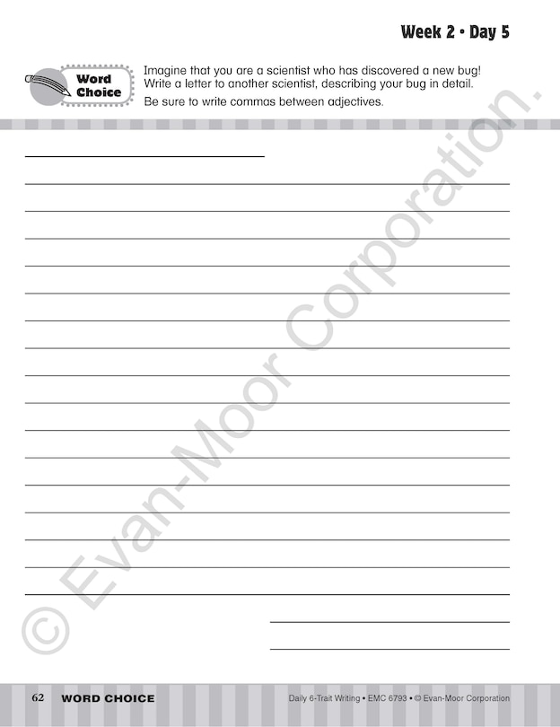 Aperçu du contenu 5_Daily 6-Trait Writing, Grade 3 Student Edition Workbook