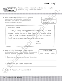 Aperçu du contenu_Daily 6-Trait Writing, Grade 4 Student Edition Workbook