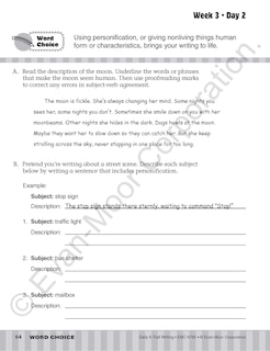 Aperçu du contenu 2_Daily 6-Trait Writing, Grade 5 Student Edition Workbook