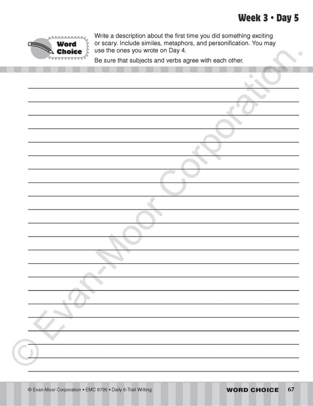 Aperçu du contenu 5_Daily 6-Trait Writing, Grade 5 Student Edition Workbook