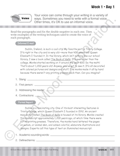 Aperçu du contenu_Daily 6-Trait Writing, Grade 6 Student Edition Workbook