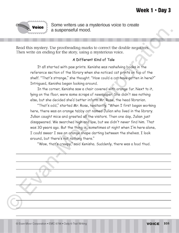 Aperçu du contenu 3_Daily 6-Trait Writing, Grade 6 Student Edition Workbook