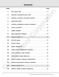 Aperçu du contenu_Daily Academic Vocabulary, Grade 2 Teacher Edition