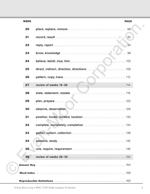 Aperçu du contenu 2_Daily Academic Vocabulary, Grade 2 Teacher Edition