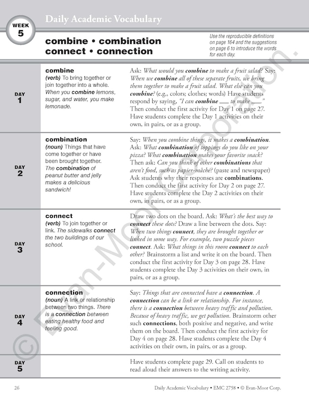 Aperçu du contenu 3_Daily Academic Vocabulary, Grade 2 Teacher Edition
