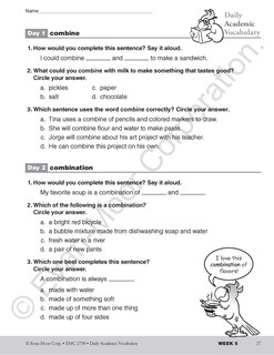 Aperçu du contenu 4_Daily Academic Vocabulary, Grade 2 Teacher Edition