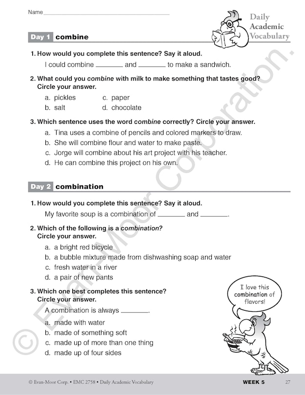 Aperçu du contenu 4_Daily Academic Vocabulary, Grade 2 Teacher Edition