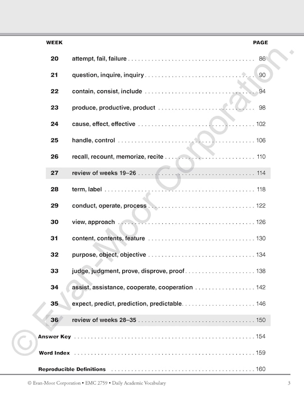 Aperçu du contenu 2_Daily Academic Vocabulary, Grade 3 Teacher Edition