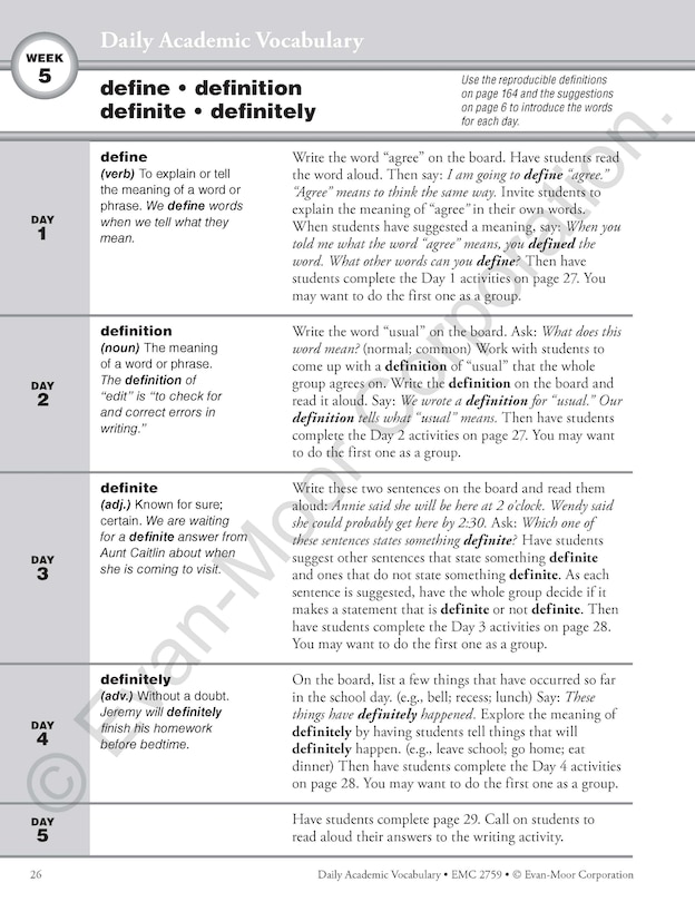 Aperçu du contenu 3_Daily Academic Vocabulary, Grade 3 Teacher Edition