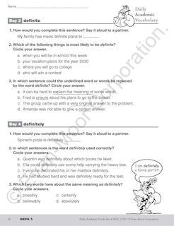 Aperçu du contenu 5_Daily Academic Vocabulary, Grade 3 Teacher Edition