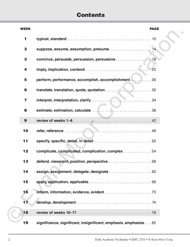 Sample content_Daily Academic Vocabulary, Grade 5 Teacher Edition