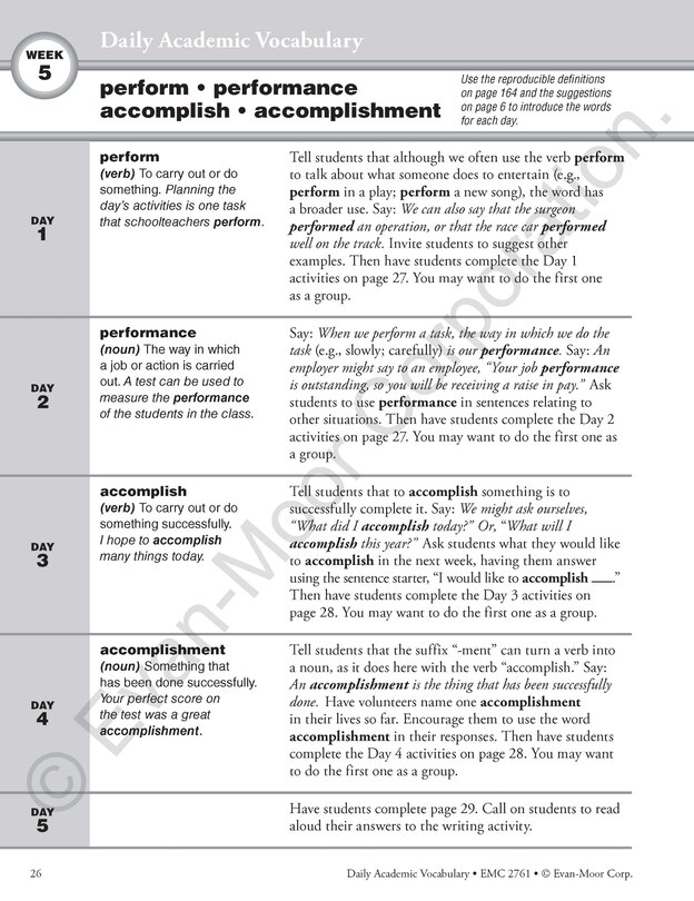 Sample content 3_Daily Academic Vocabulary, Grade 5 Teacher Edition
