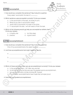 Sample content 5_Daily Academic Vocabulary, Grade 5 Teacher Edition