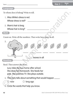 Aperçu du contenu 4_Daily Fundamentals, Grade 1 Teacher Edition