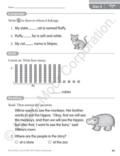 Aperçu du contenu 5_Daily Fundamentals, Grade 1 Teacher Edition
