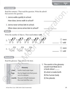 Aperçu du contenu_Daily Fundamentals, Grade 2 - Student Workbook