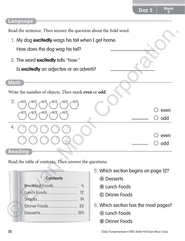 Aperçu du contenu 2_Daily Fundamentals, Grade 2 - Student Workbook