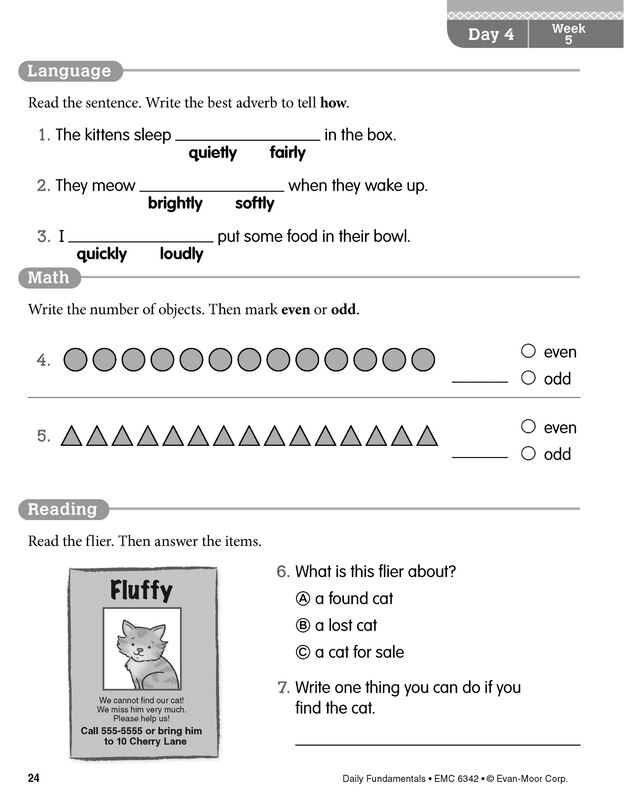 Aperçu du contenu 4_Daily Fundamentals, Grade 2 - Student Workbook