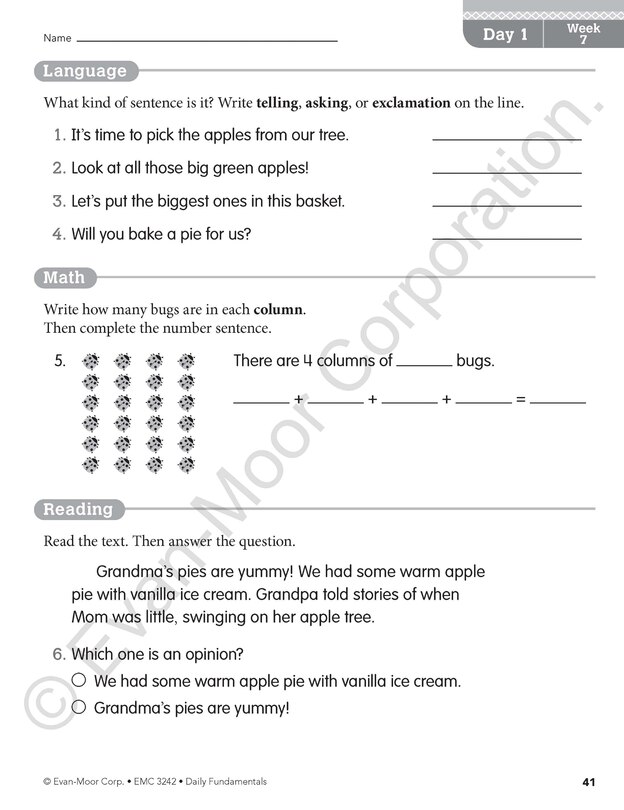 Sample content 3_Daily Fundamentals, Grade 2 Teacher Edition