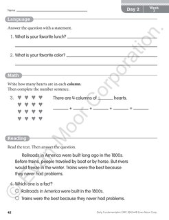Sample content 4_Daily Fundamentals, Grade 2 Teacher Edition