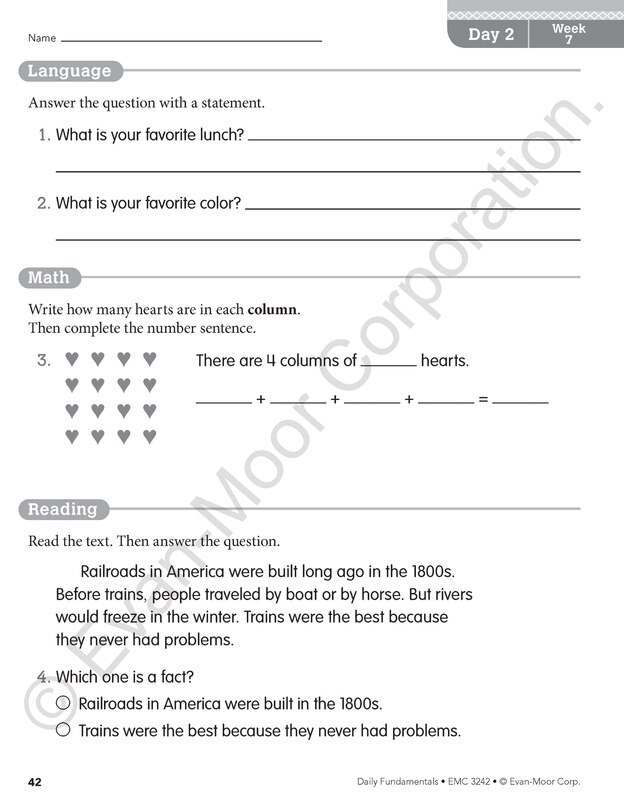 Sample content 4_Daily Fundamentals, Grade 2 Teacher Edition