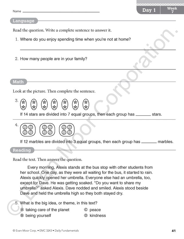 Sample content 3_Daily Fundamentals, Grade 3 Teacher Edition